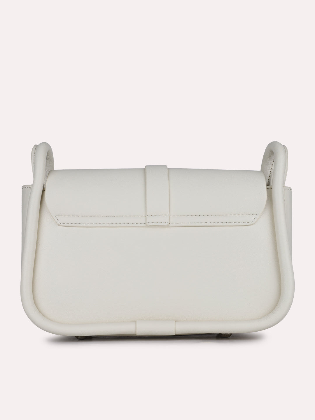 Womens White Party Solid Sling Bag With Twist Lock