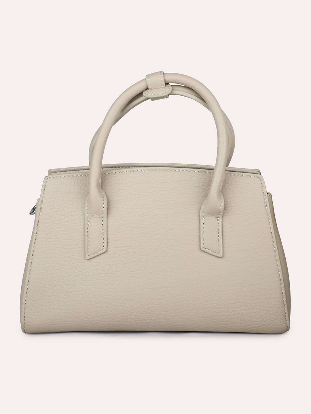 Buy Now Women Beige Solid Handheld Bag with Detachable Strap and Chain Detailing