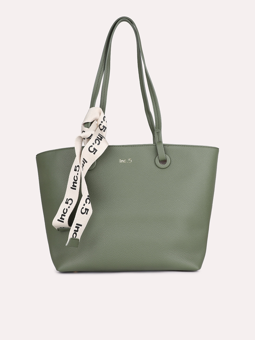 Women Green Textured Structured Tote Bag