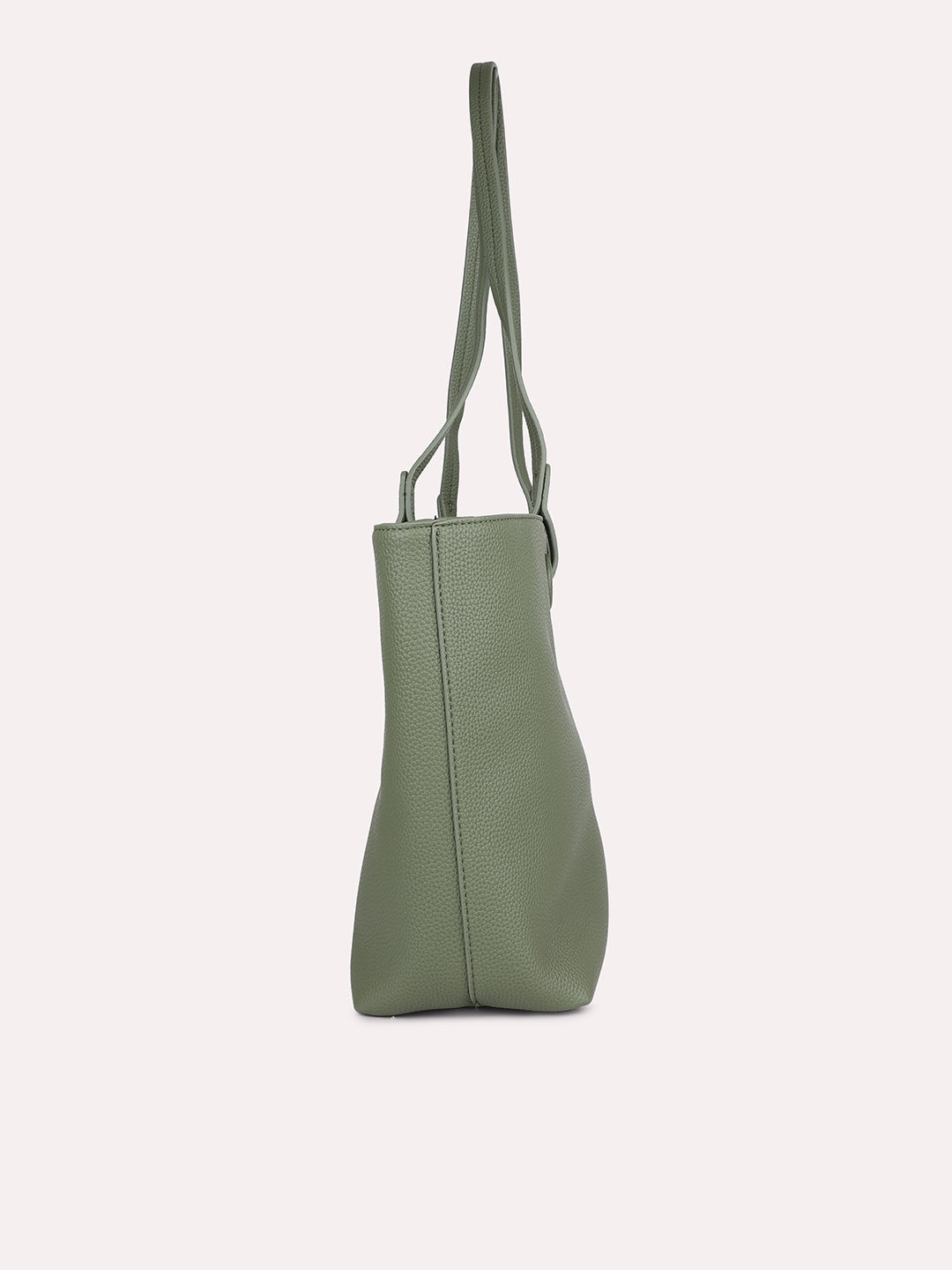 Women Green Textured Structured Tote Bag