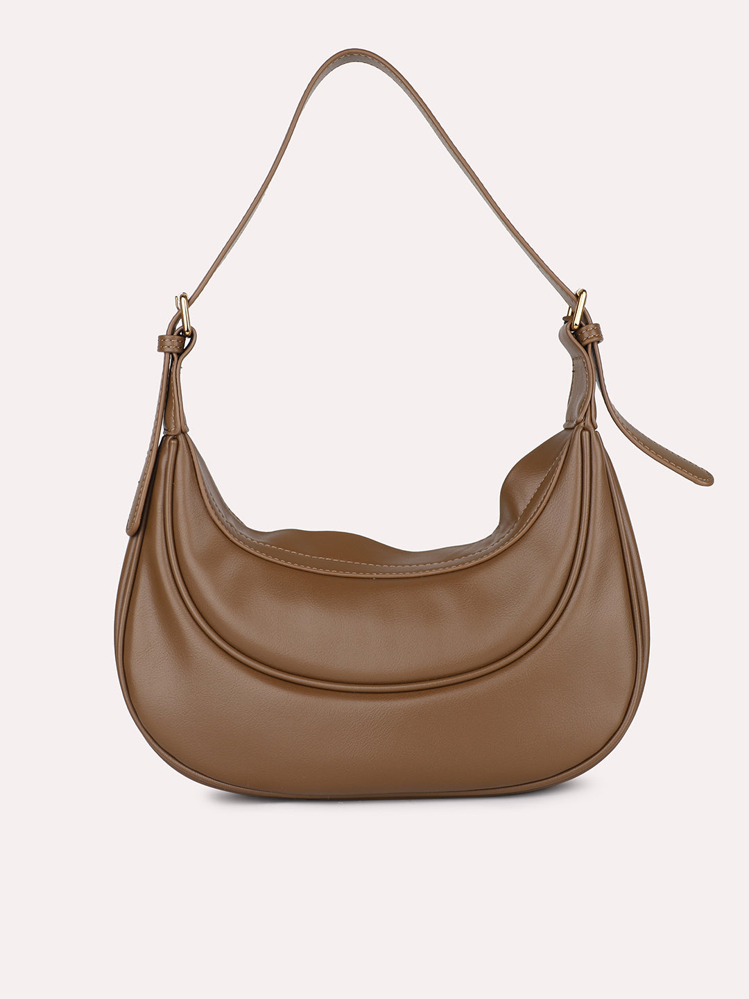 Women Brown Textured Structured Shoulder Bag