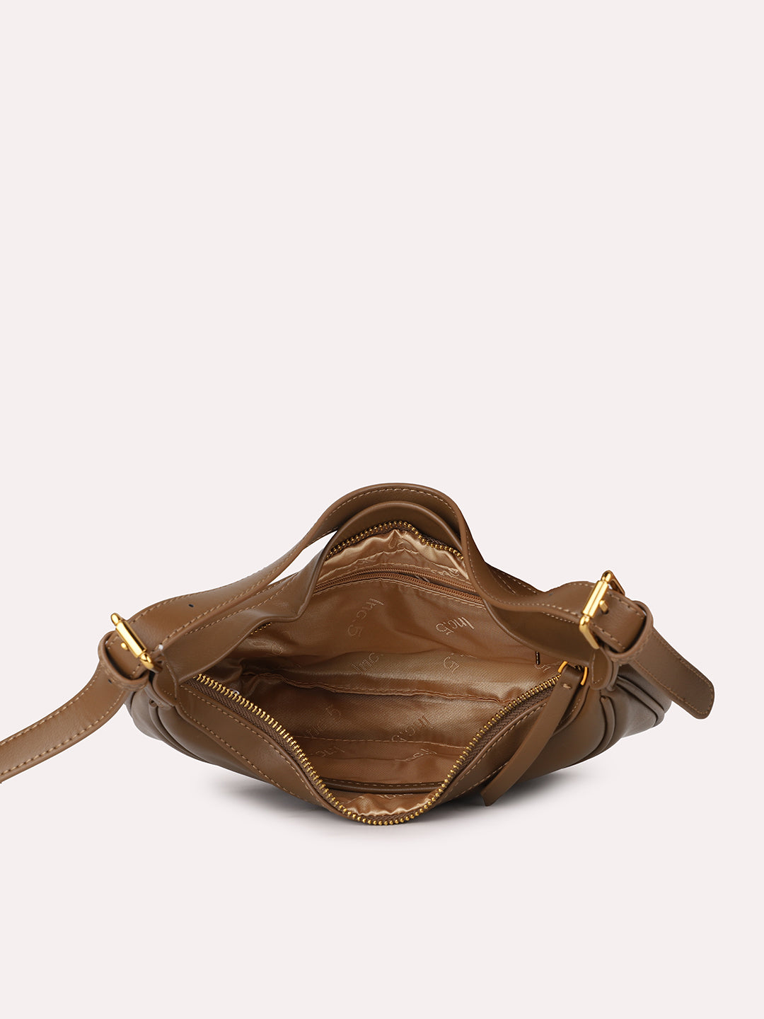 Women Brown Textured Structured Shoulder Bag