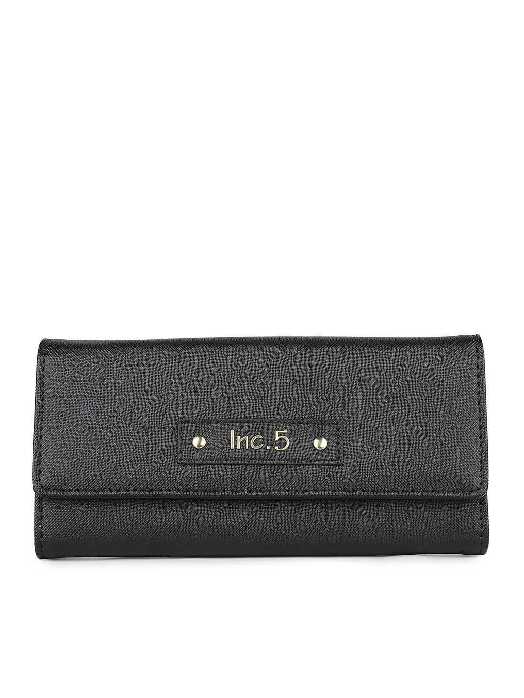 Women's Black Solid Bifold Wallet