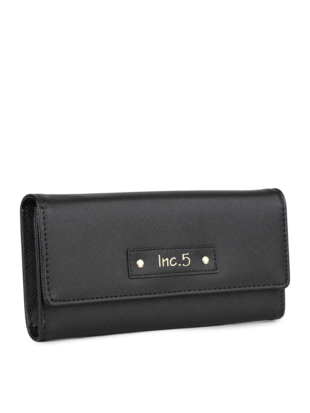 Women's Black Solid Bifold Wallet