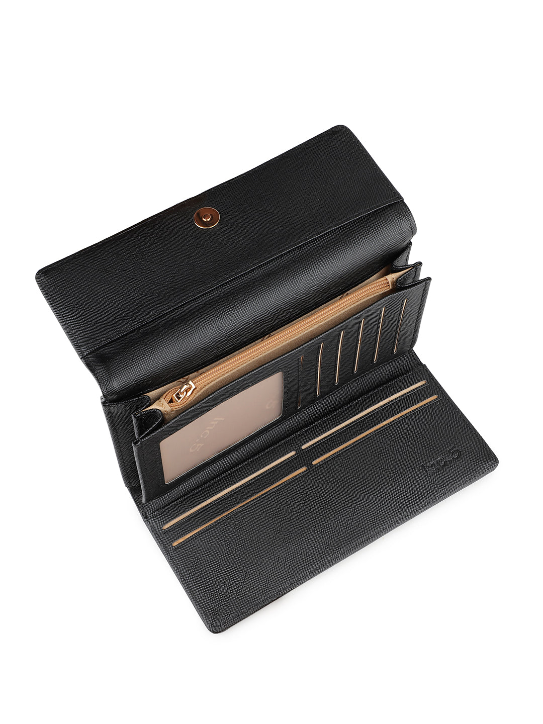 Women's Black Solid Bifold Wallet