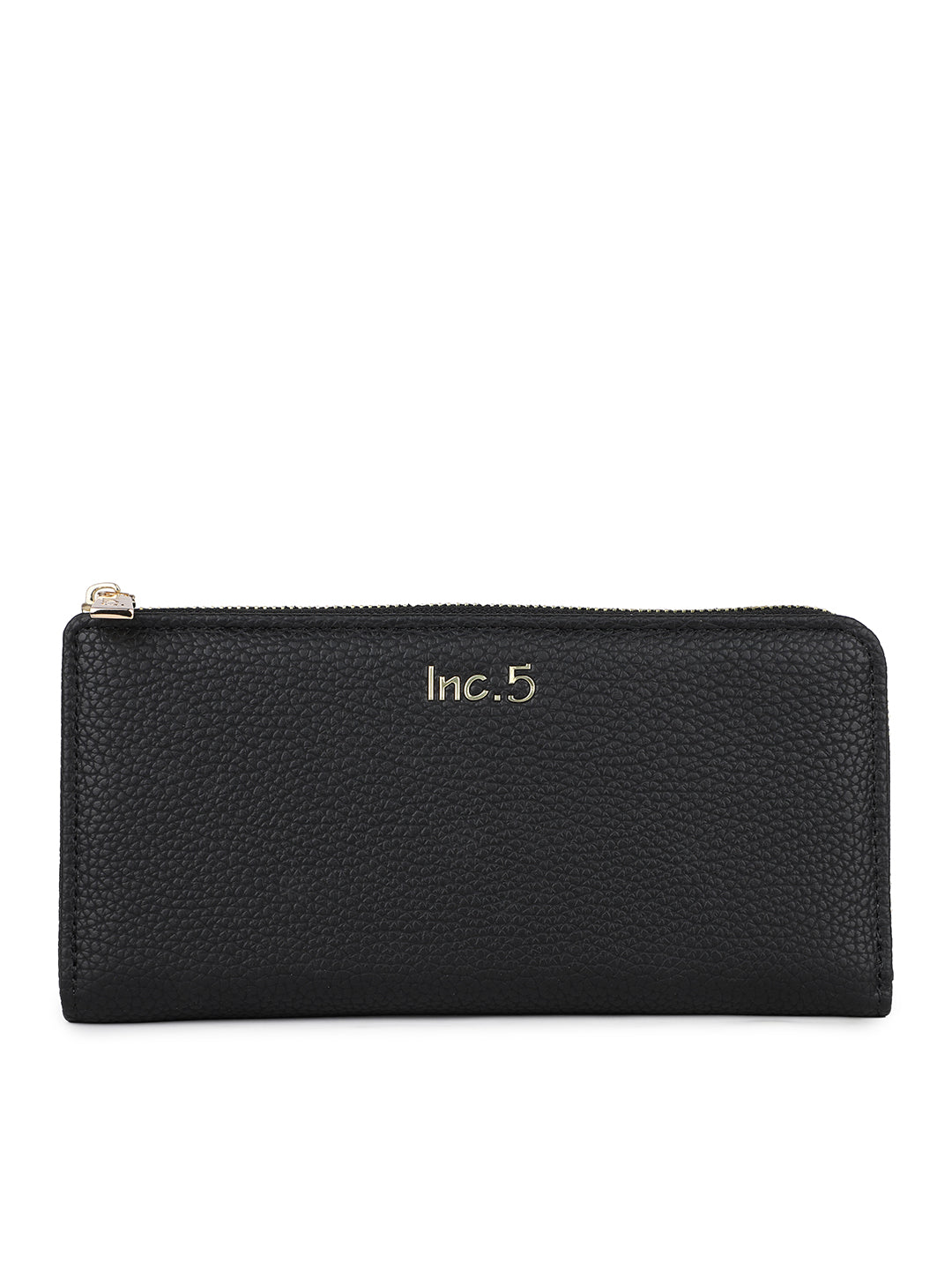 Women's Black Textured Bifold Wallet