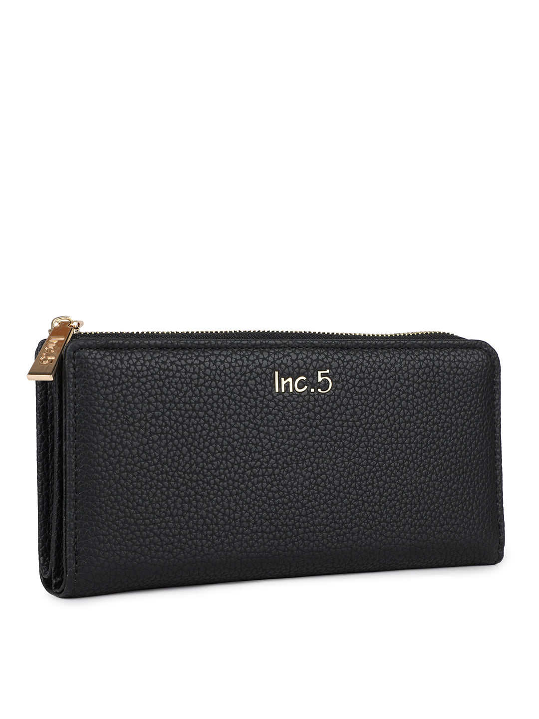 Women's Black Textured Bifold Wallet