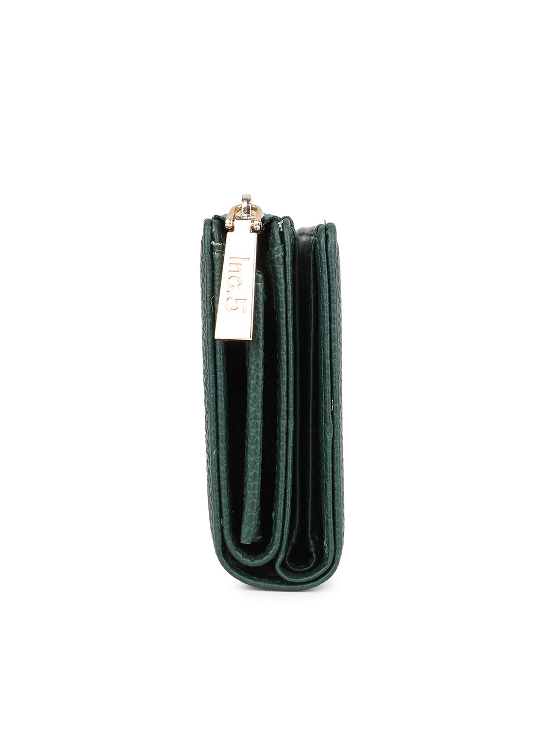 Women's Green Textured Bifold Wallet