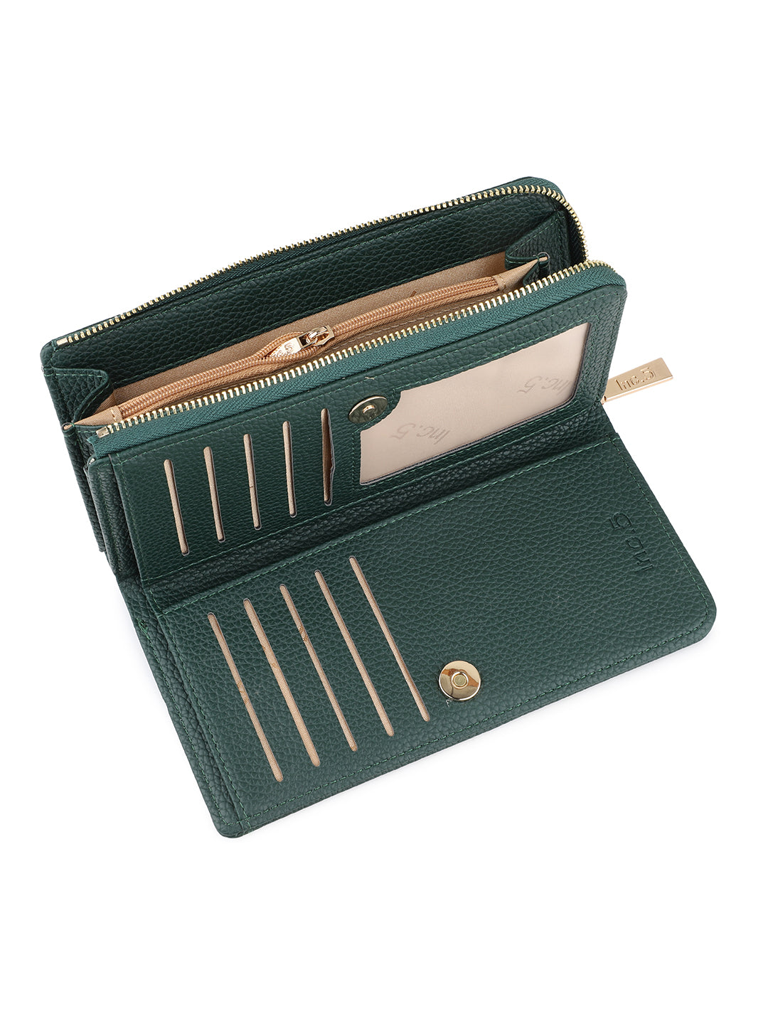 Women's Green Textured Bifold Wallet