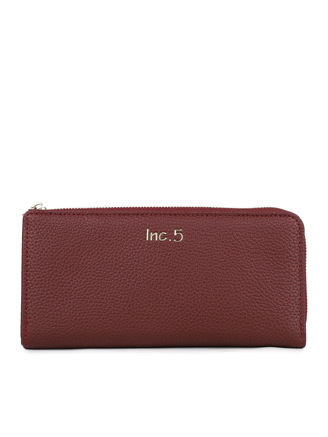 Women's Burgundy Textured Bifold Wallet