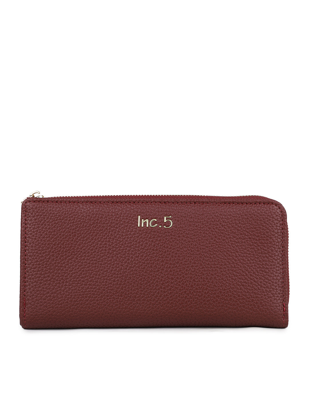Women's Burgundy Textured Bifold Wallet