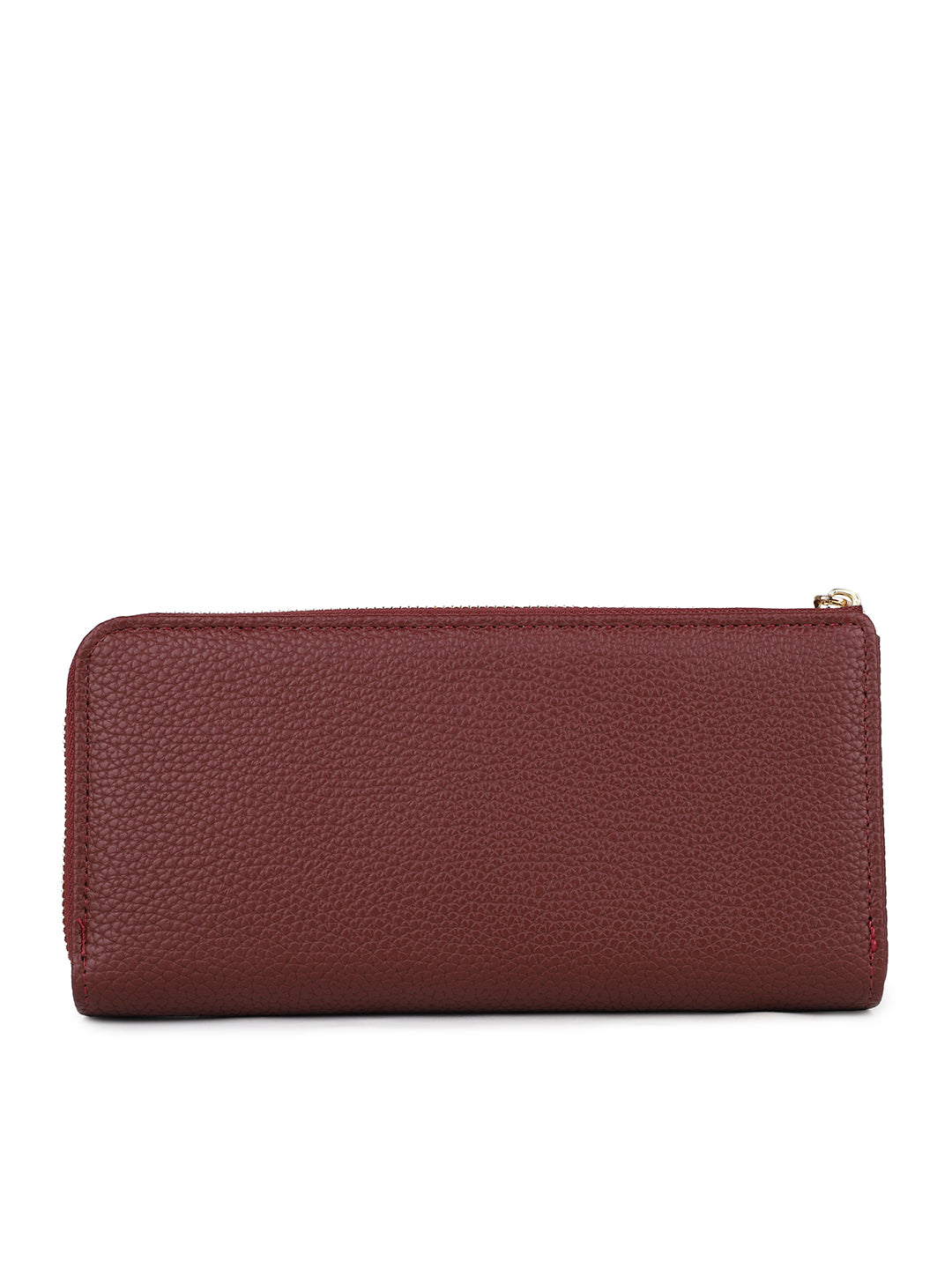 Women's Burgundy Textured Bifold Wallet