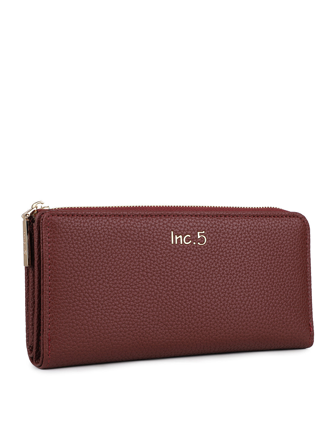 Women's Burgundy Textured Bifold Wallet