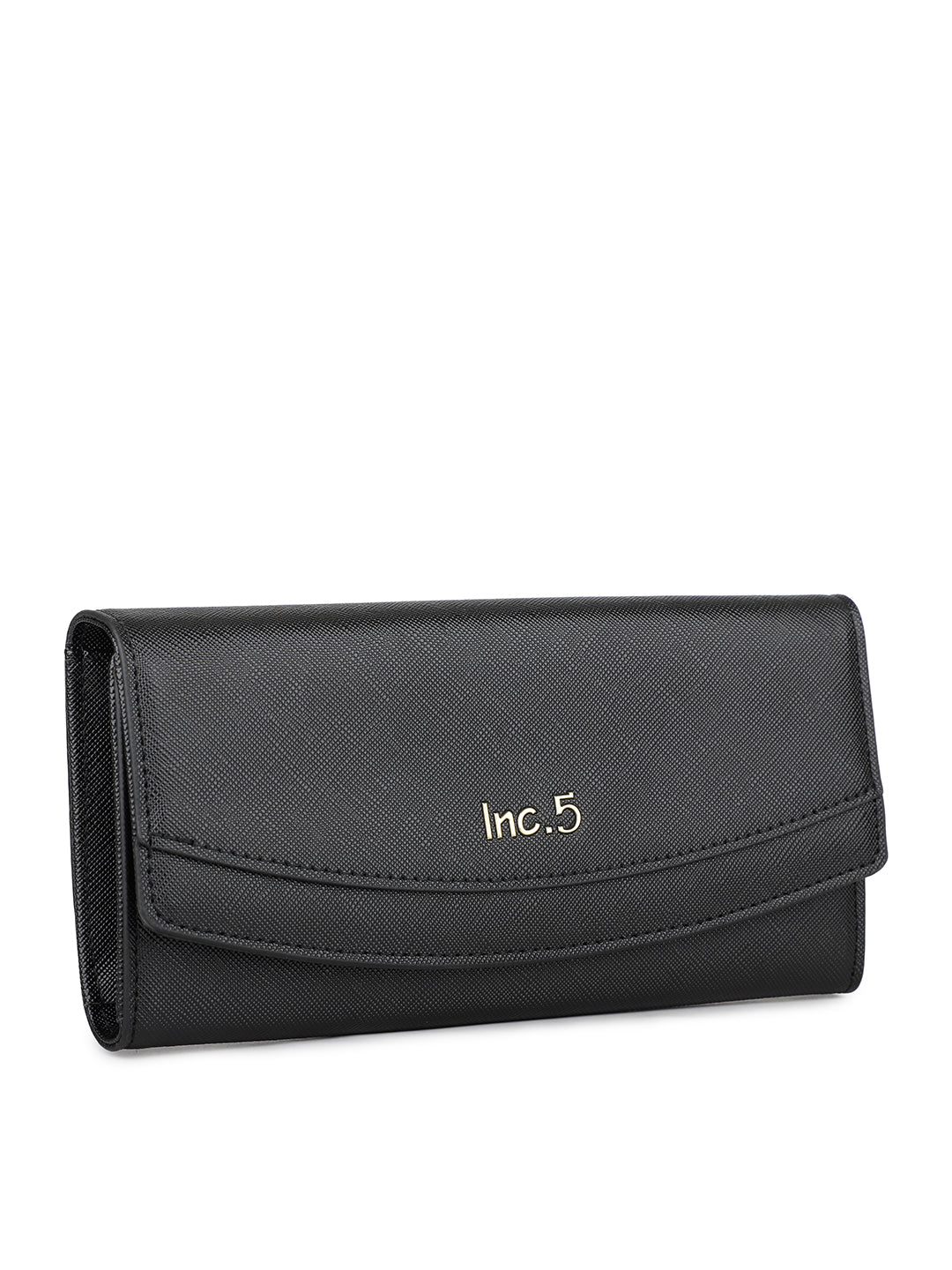 Women's Black Solid Bifold Wallet