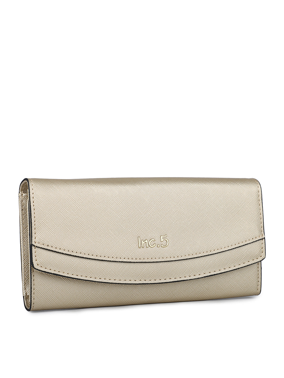 Women's Gold Solid Bifold Wallet