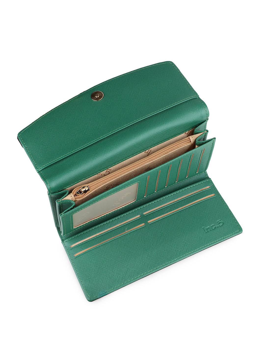 Women's Green Solid Bifold Wallet