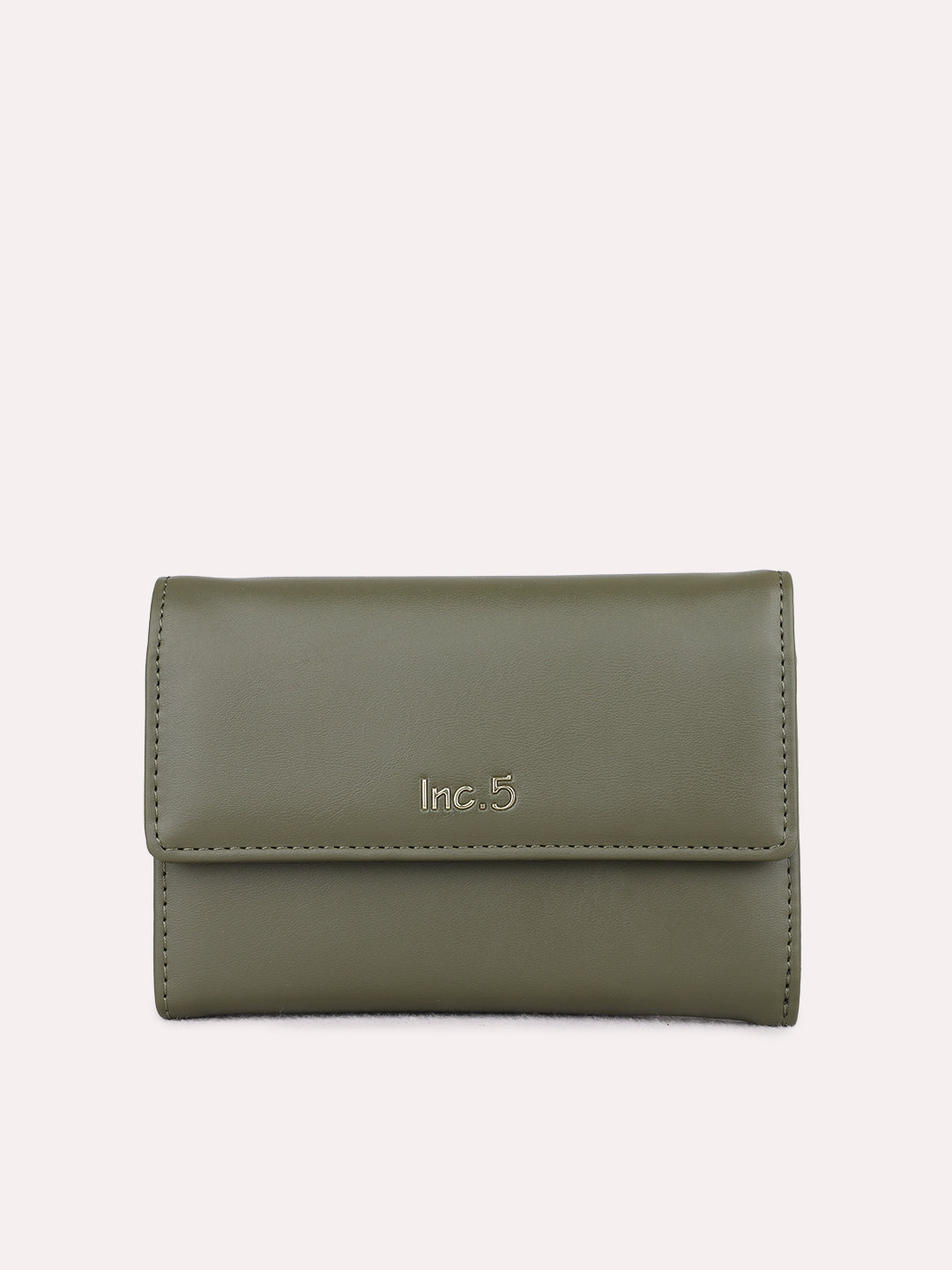 Womens Green Casual Wallet With Magnet Lock
