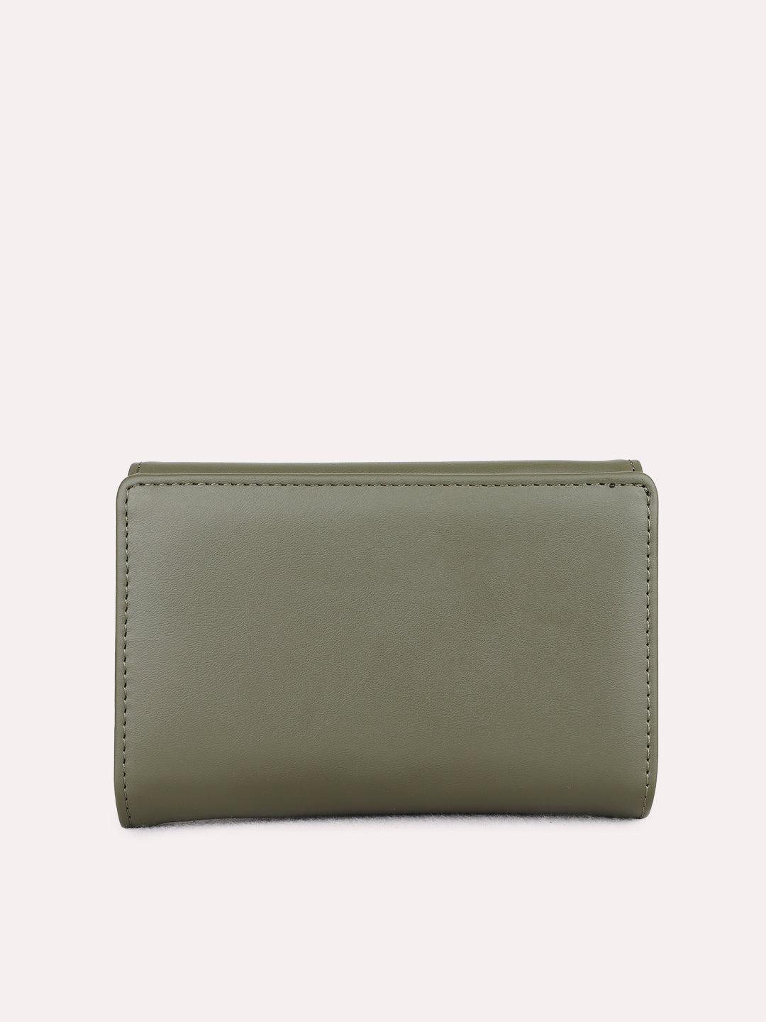 Womens Green Casual Wallet With Magnet Lock