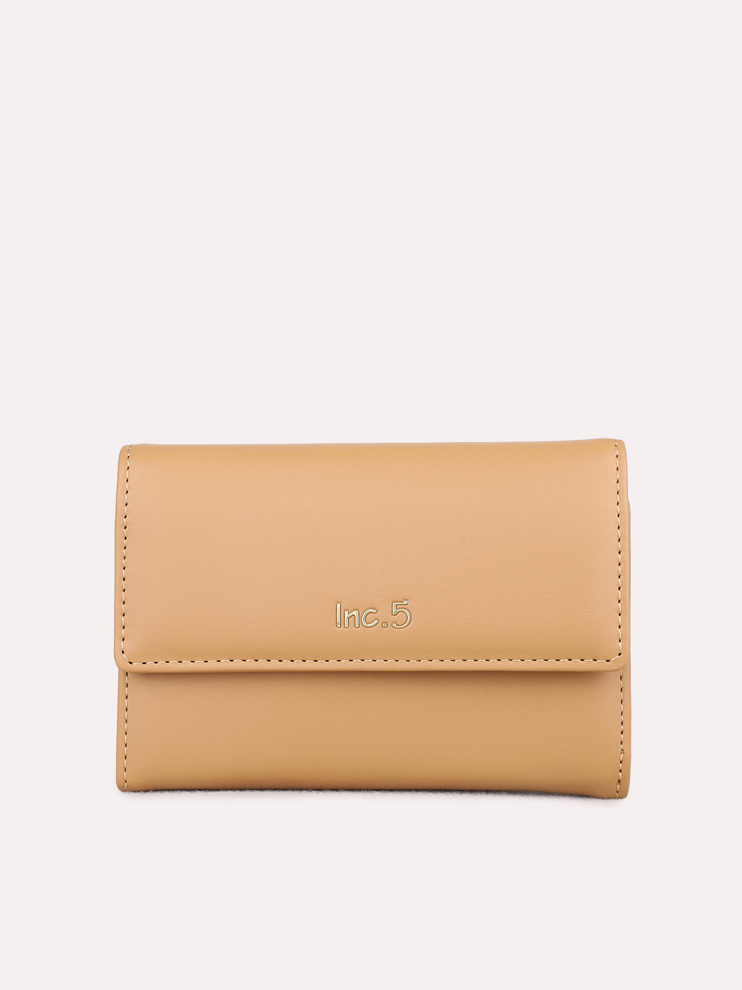 Womens Tan Casual Wallet With Magnet Lock