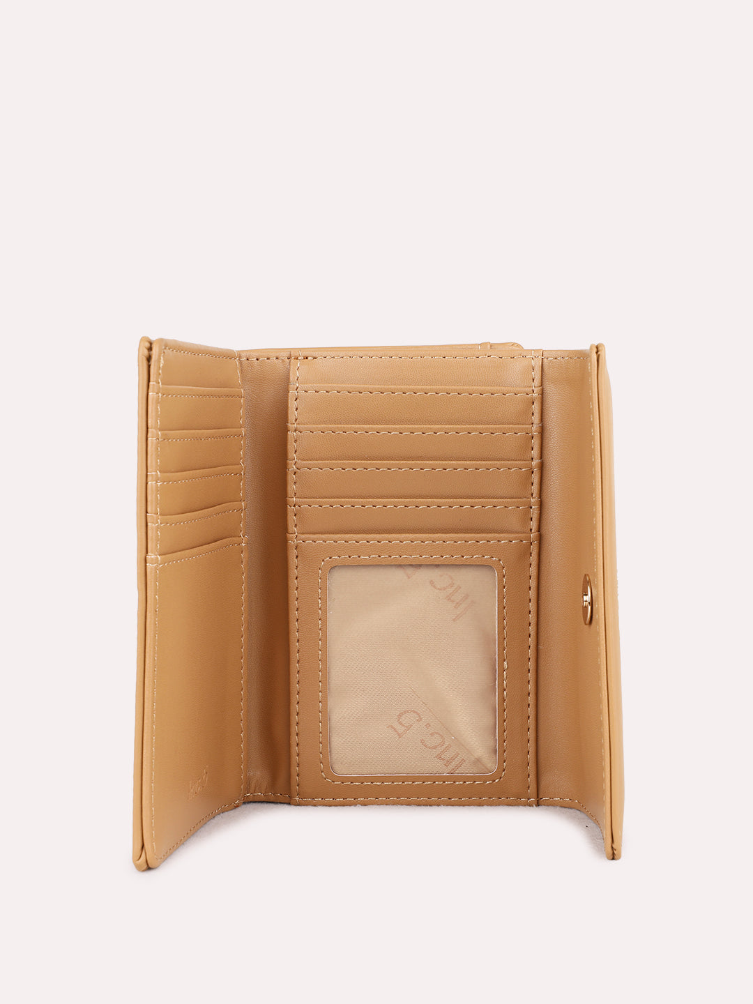 Womens Tan Casual Wallet With Magnet Lock