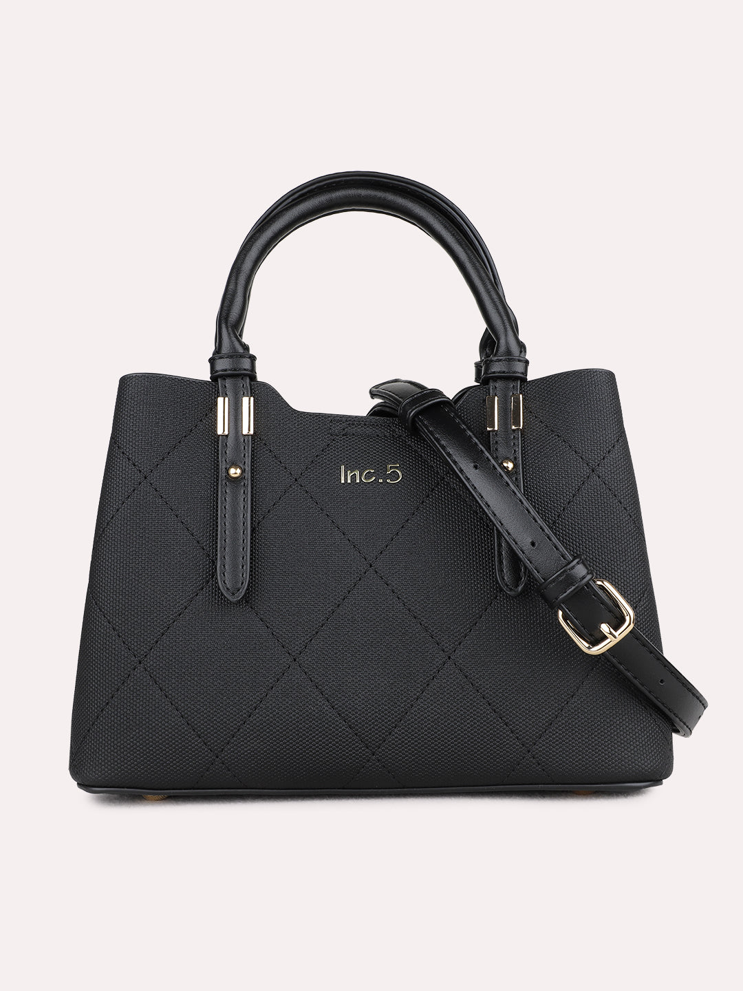 Womens Black Handbag With Magnet Lock For Party Use