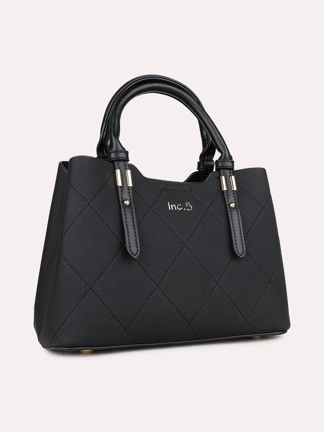 Womens Black Handbag With Magnet Lock For Party Use