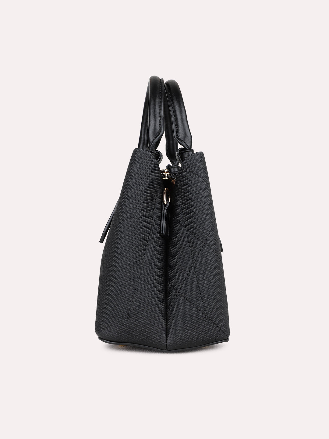 Womens Black Handbag With Magnet Lock For Party Use