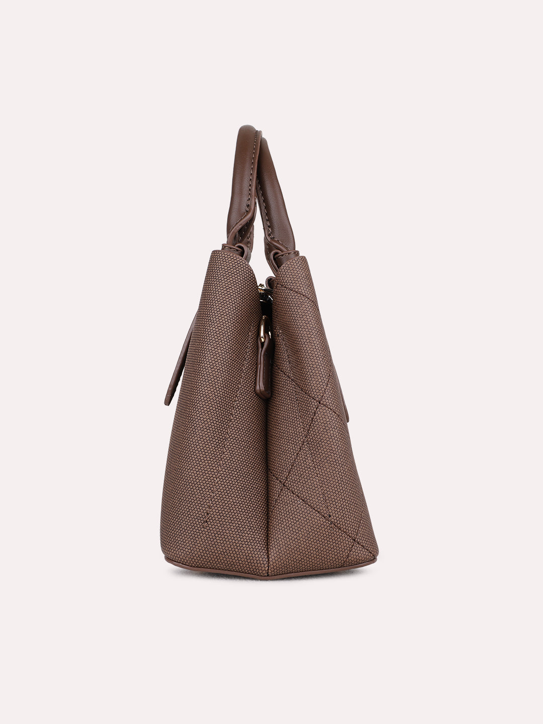 Womens Coffee Brown Handbag With Magnet Lock For Party Use