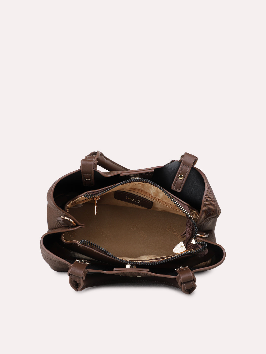 Womens Coffee Brown Handbag With Magnet Lock For Party Use