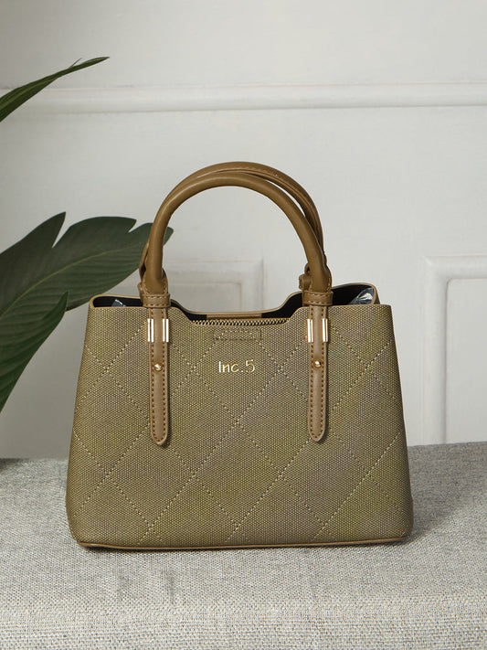 Womens Green Handbag With Magnet Lock For Party Use