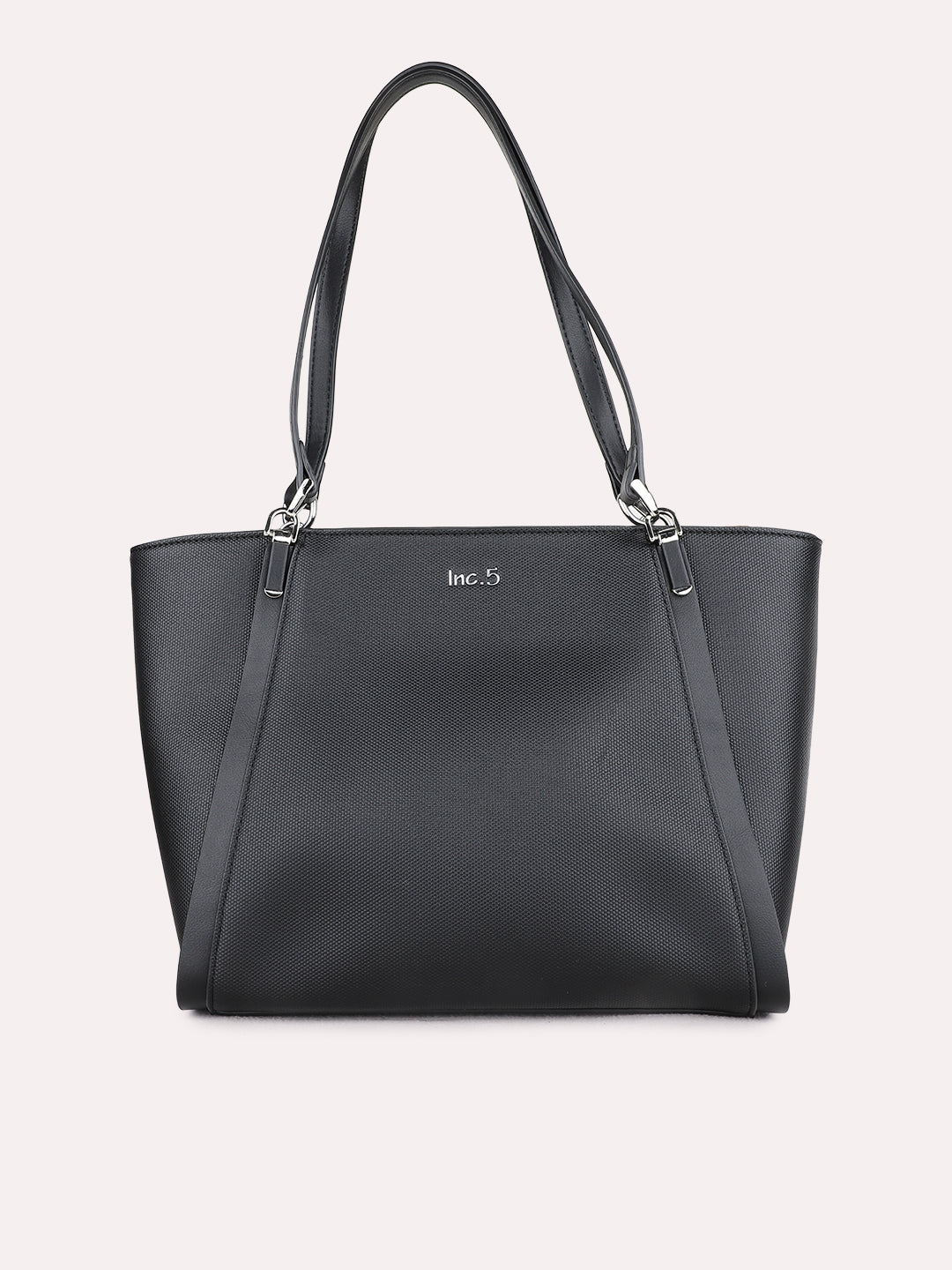 Womens Black Casual Shoulder Bag With Zip Lock