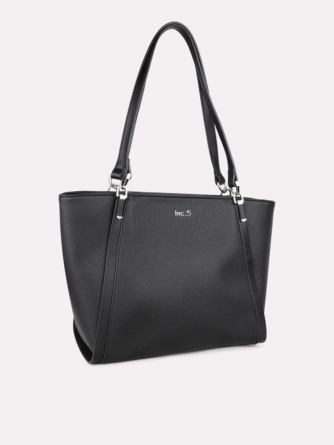 Womens Black Casual Shoulder Bag With Zip Lock