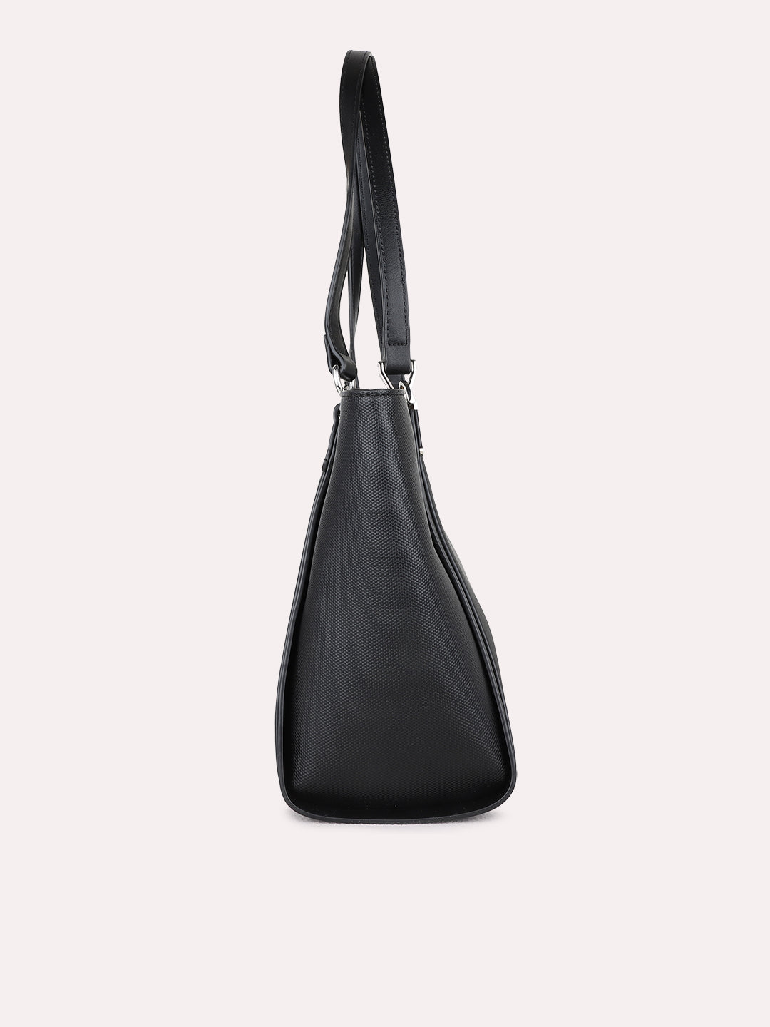 Womens Black Casual Shoulder Bag With Zip Lock