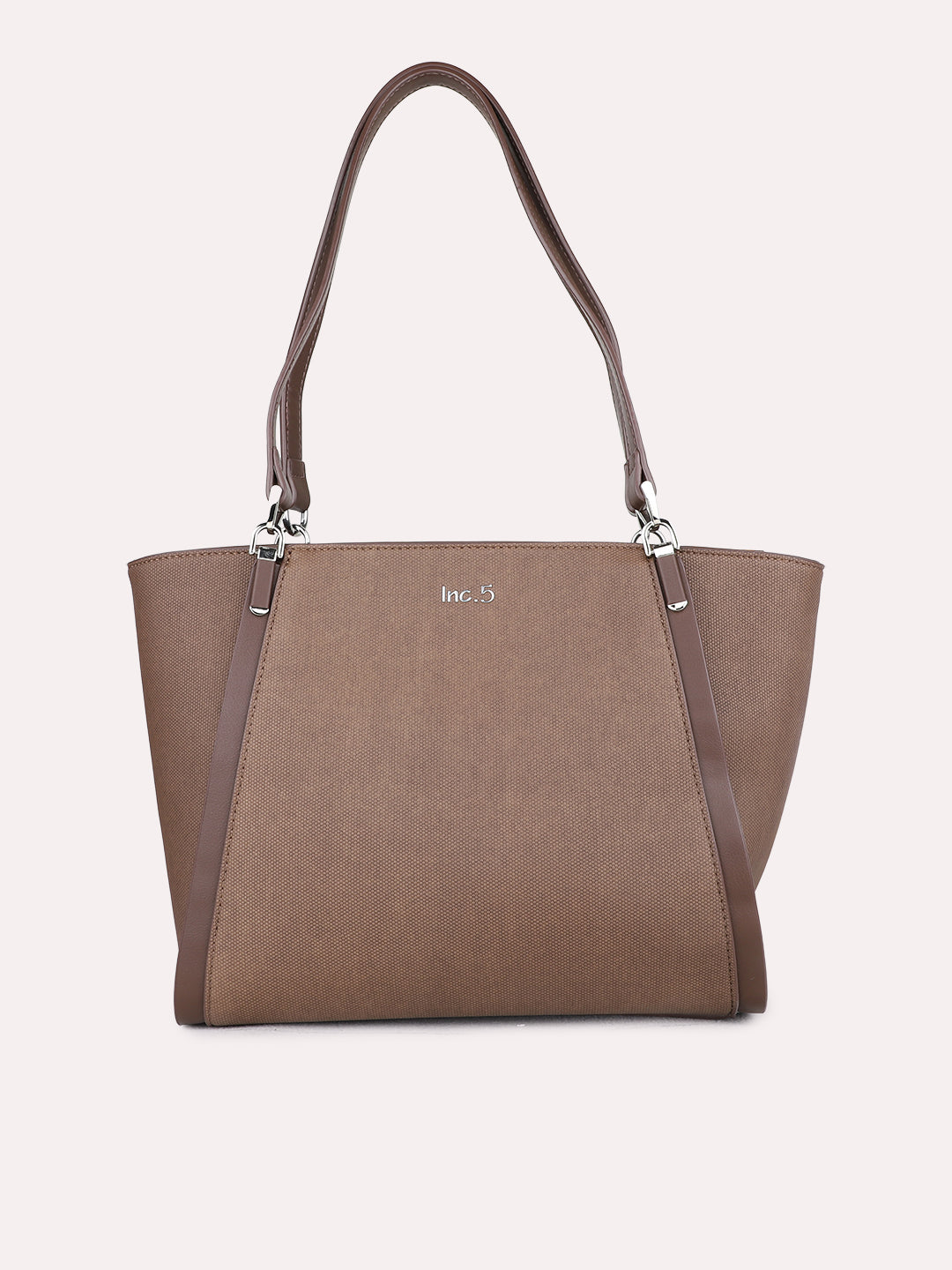 Womens Coffee Brown Casual Shoulder Bag With Zip Lock