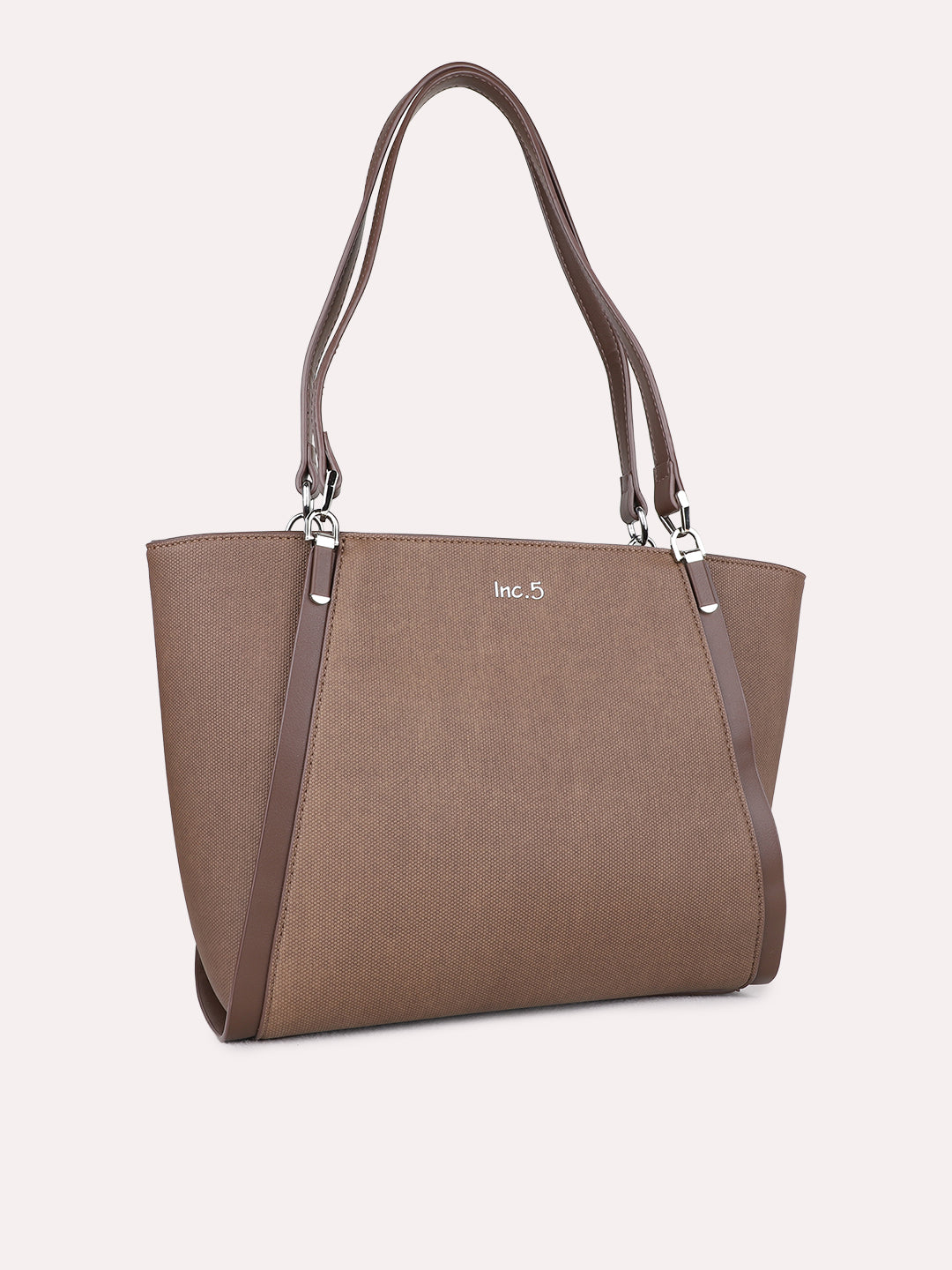 Womens Coffee Brown Casual Shoulder Bag With Zip Lock