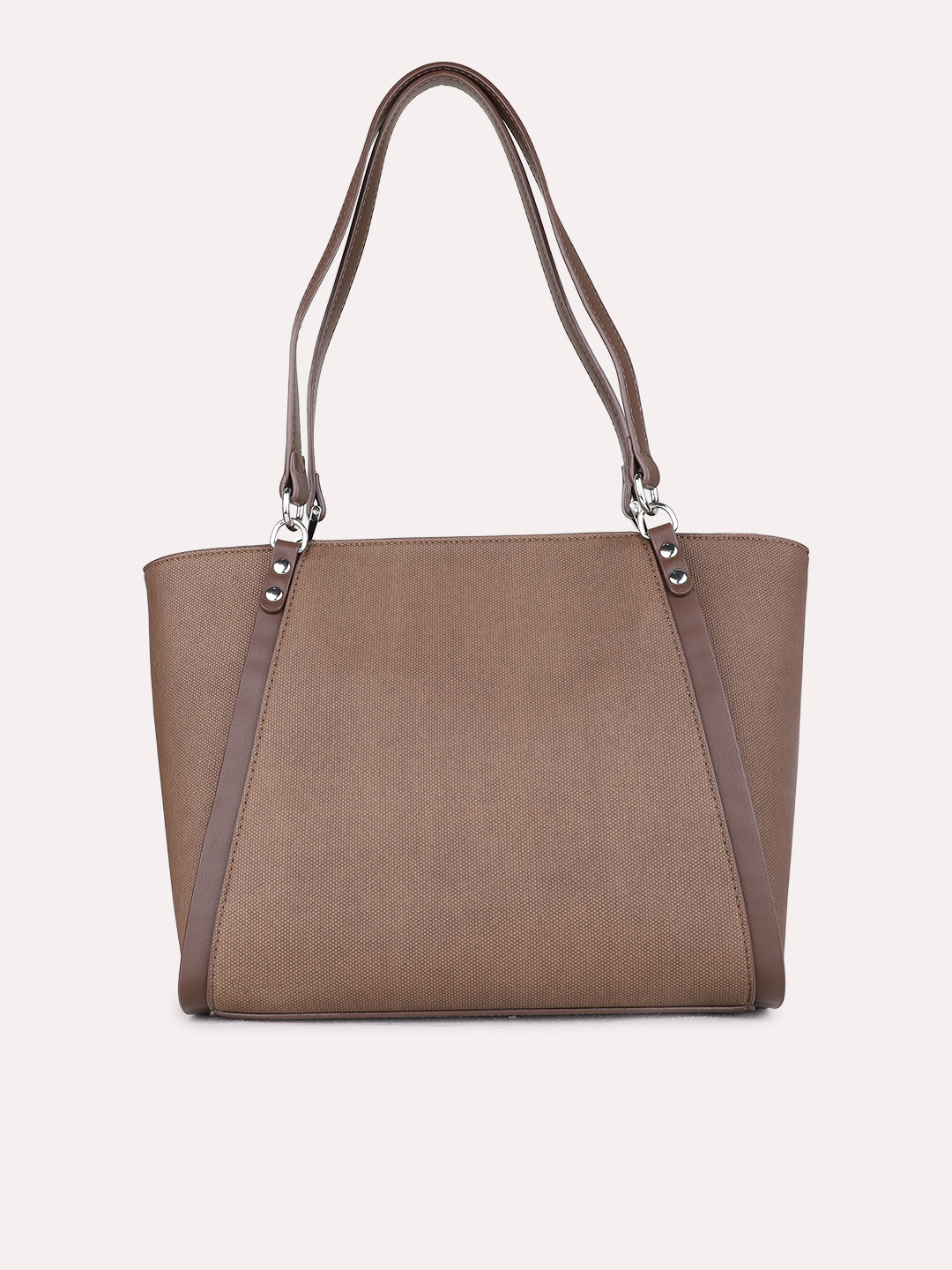 Womens Coffee Brown Casual Shoulder Bag With Zip Lock