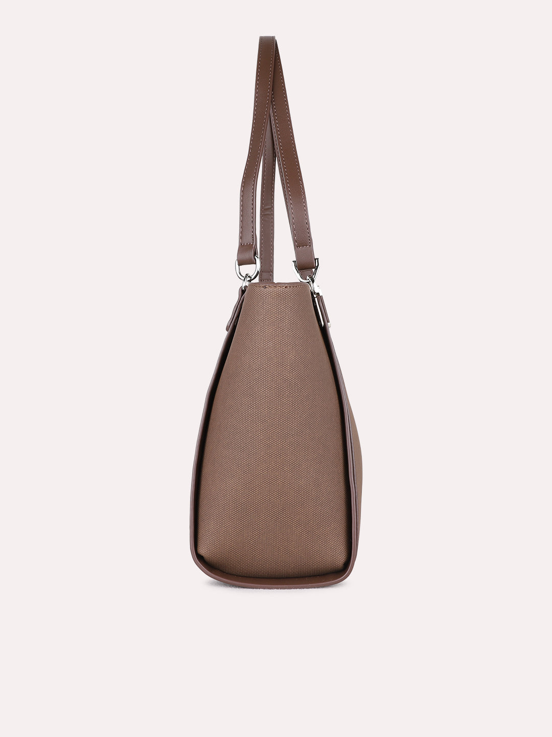 Womens Coffee Brown Casual Shoulder Bag With Zip Lock