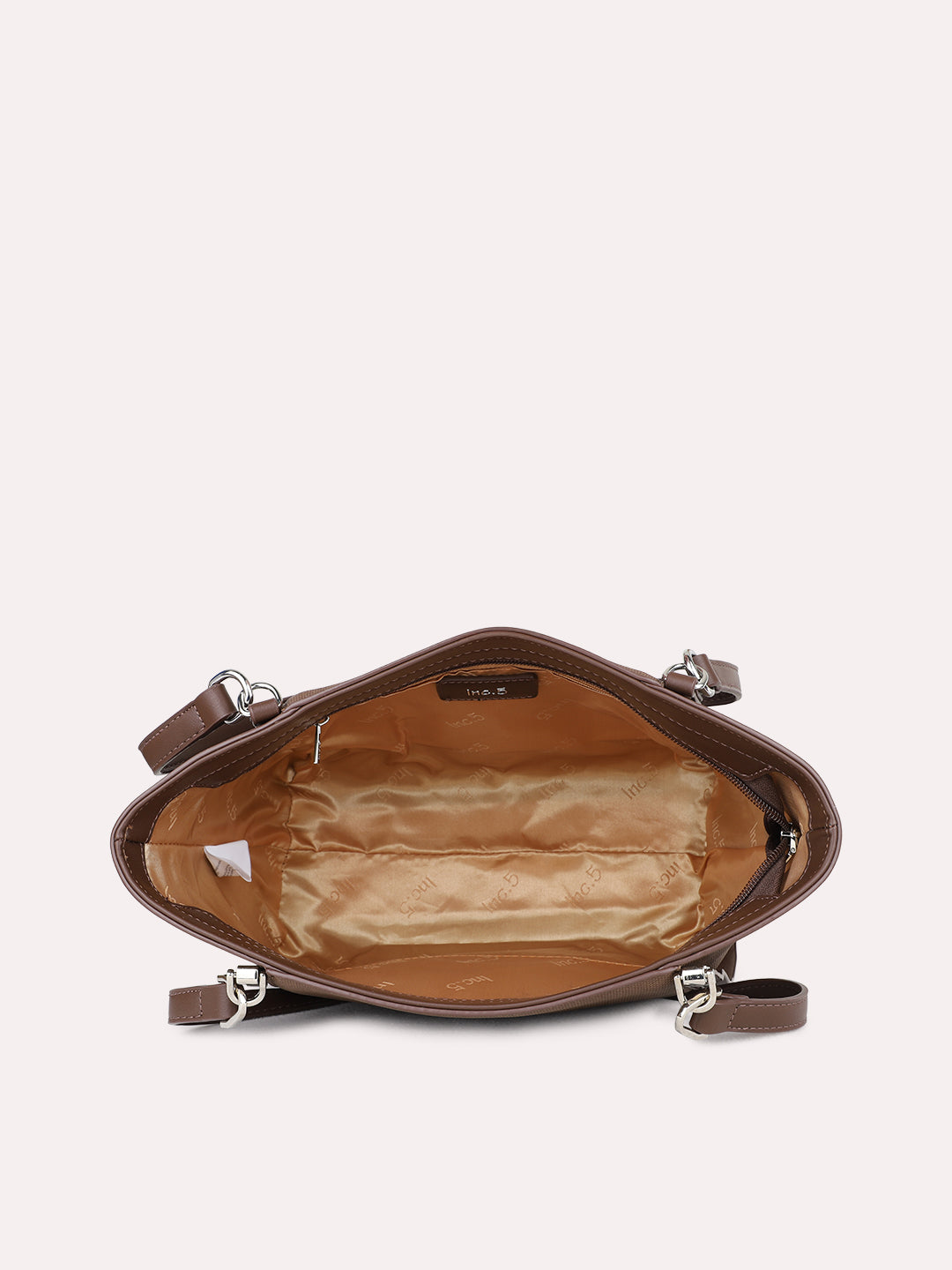 Womens Coffee Brown Casual Shoulder Bag With Zip Lock