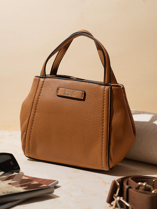 Womens Tan Textured Sling Bag