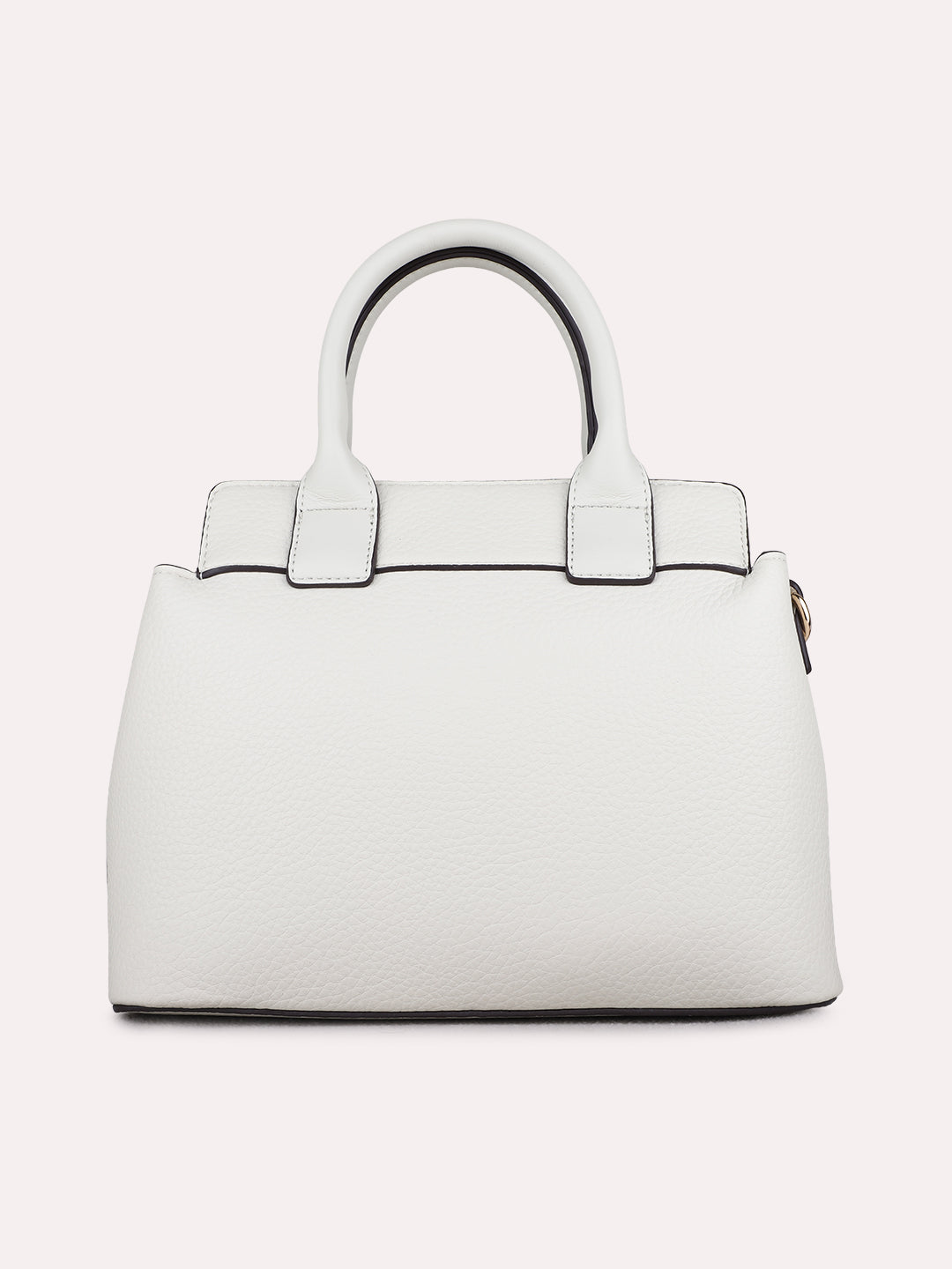 Womens Beige Handbag With Zip Lock For Casual