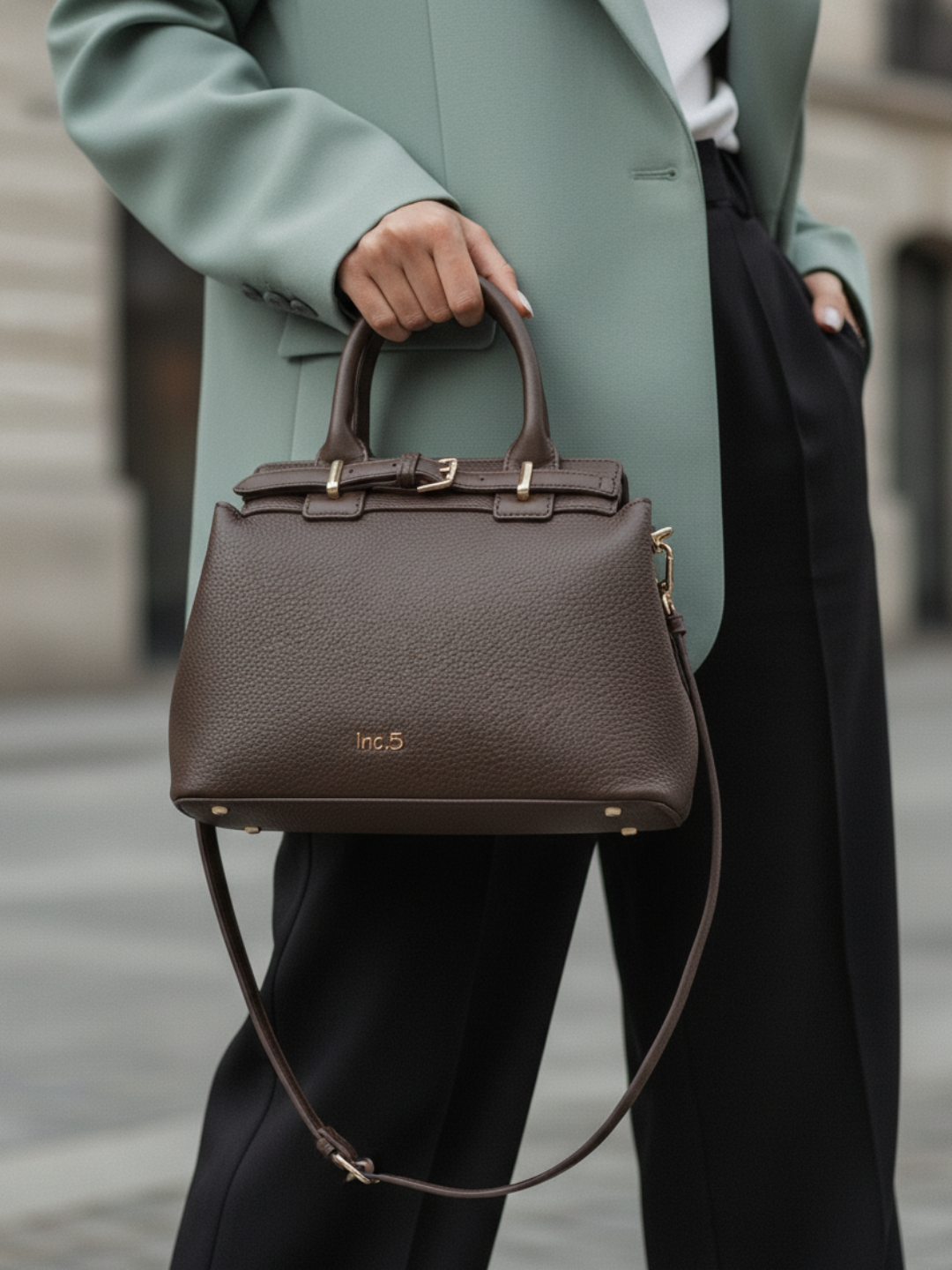 Womens Brown Handbag Zip Lock For Casual