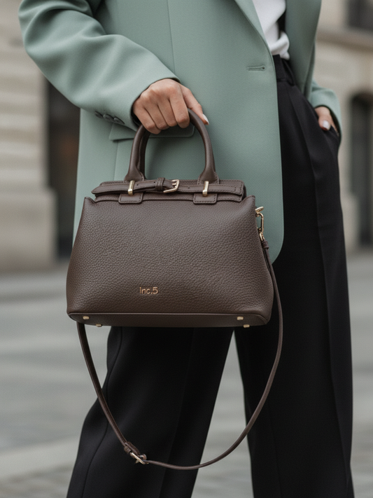 Womens Brown Handbag Zip Lock For Casual
