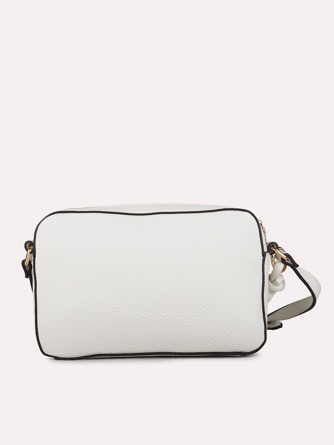 Womens Beige Sling Bag With Zip Lock For Party