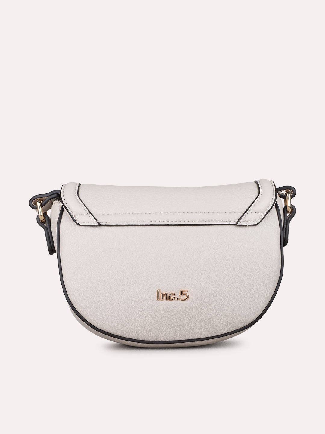 Womens Beige Sling Bag With Magnet Button Lock Party