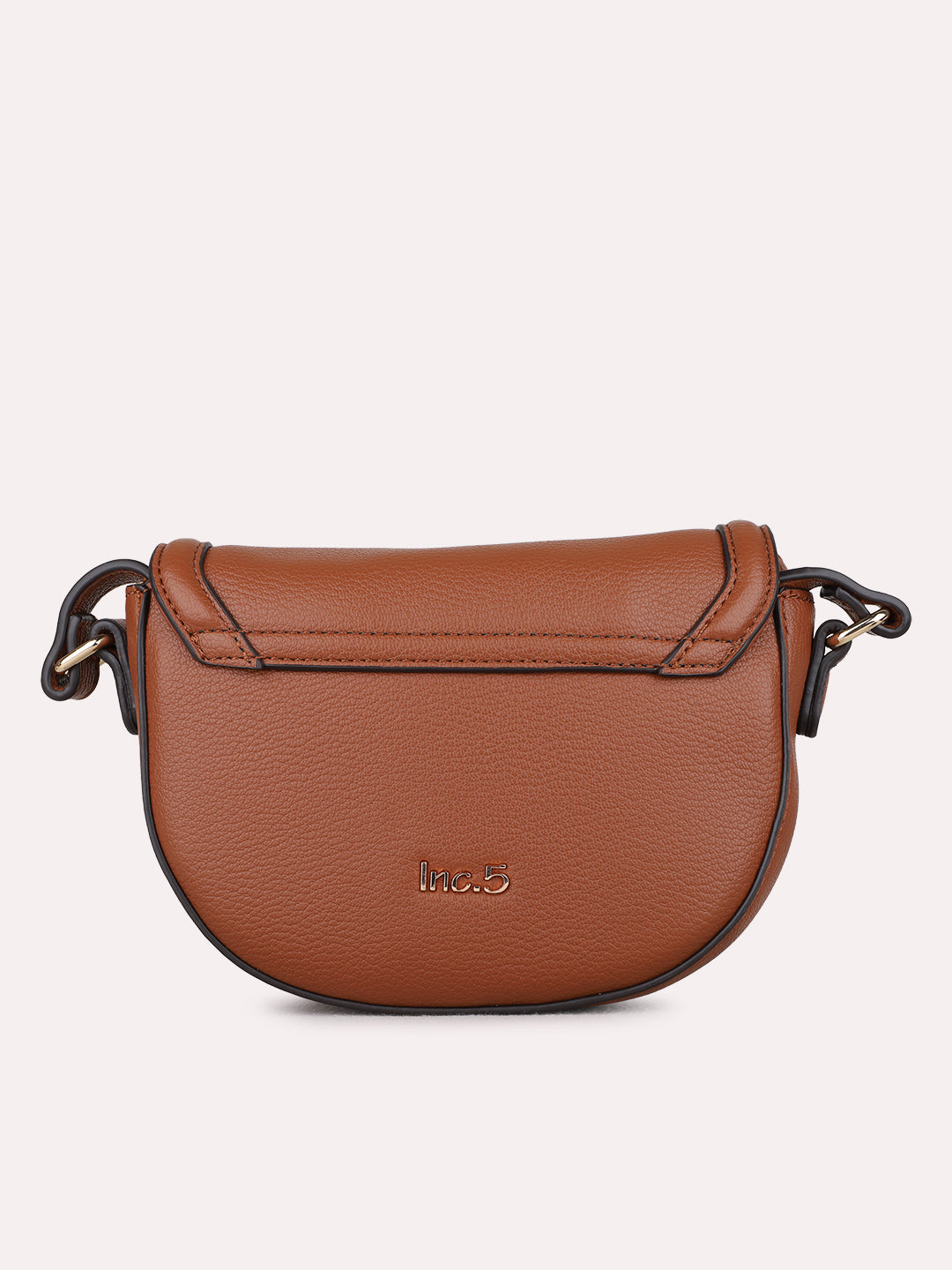 Womens Brown Sling Bag With Magnet Button Lock For Party Wear