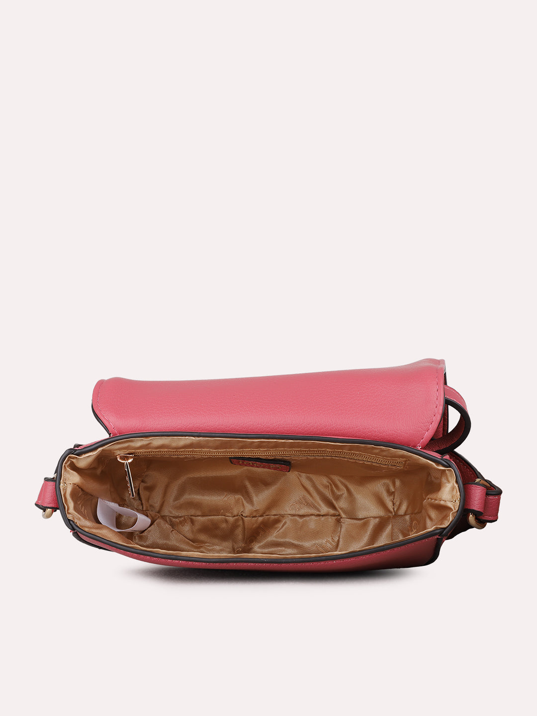 Womens Pink Sling Bag With Magnet Button Lock Party