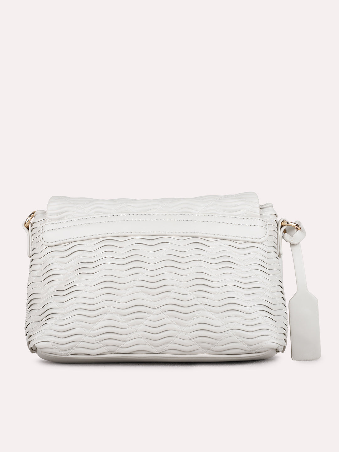 Womens Beige Sling Bag With Magnet Button Lock For Party