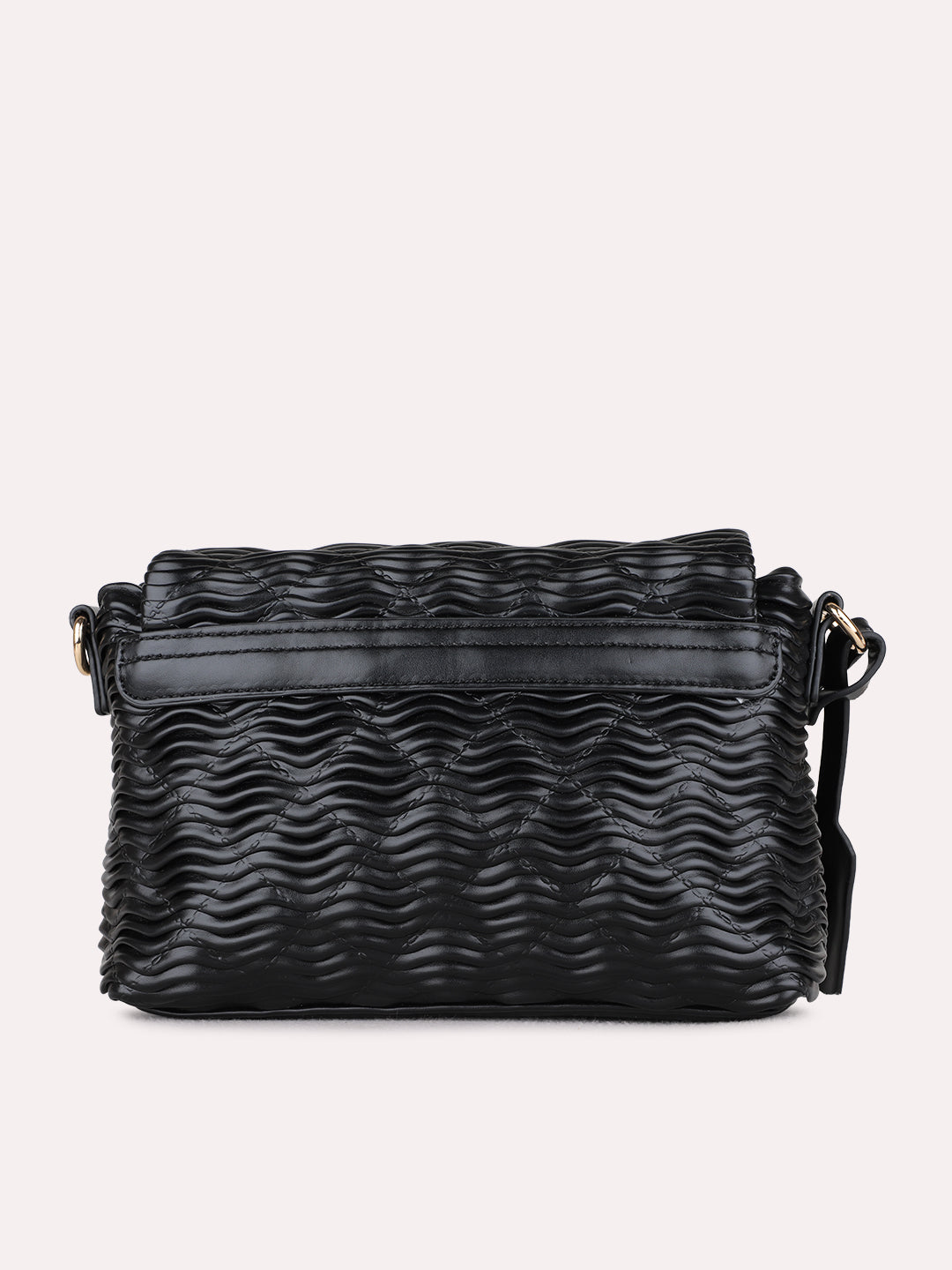 Womens Black Sling Bag With Magnet Button Lock For Party