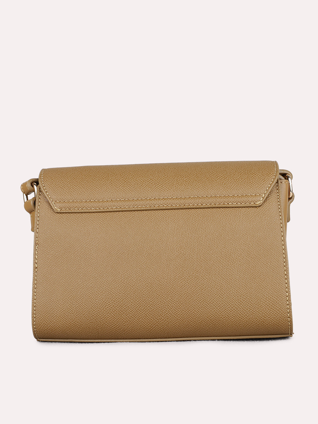 Womens Tan Sling Bag With Magnet Lock For Party