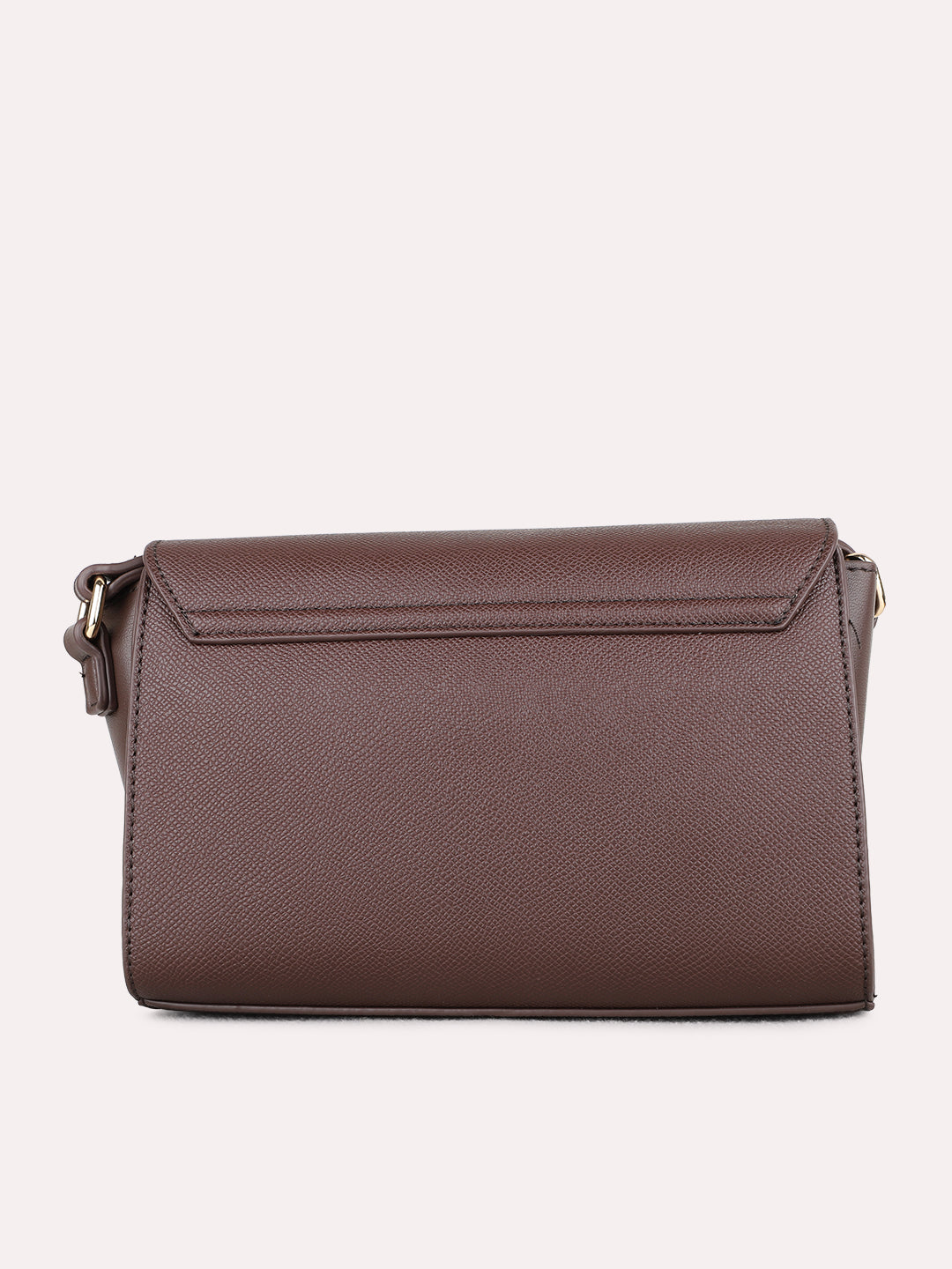 Womens Brown Sling Bag With Magnet Lock For Party Use